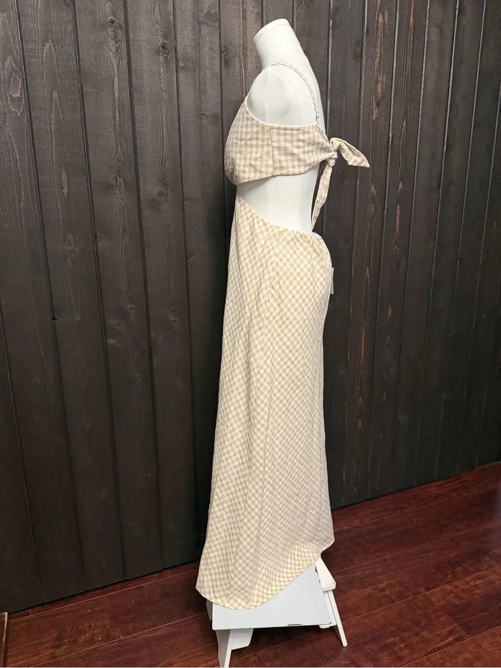Abercrombie & Fitch The Julia Slip Cut Out Maxi Dress M Linen Summer Coastal NWT